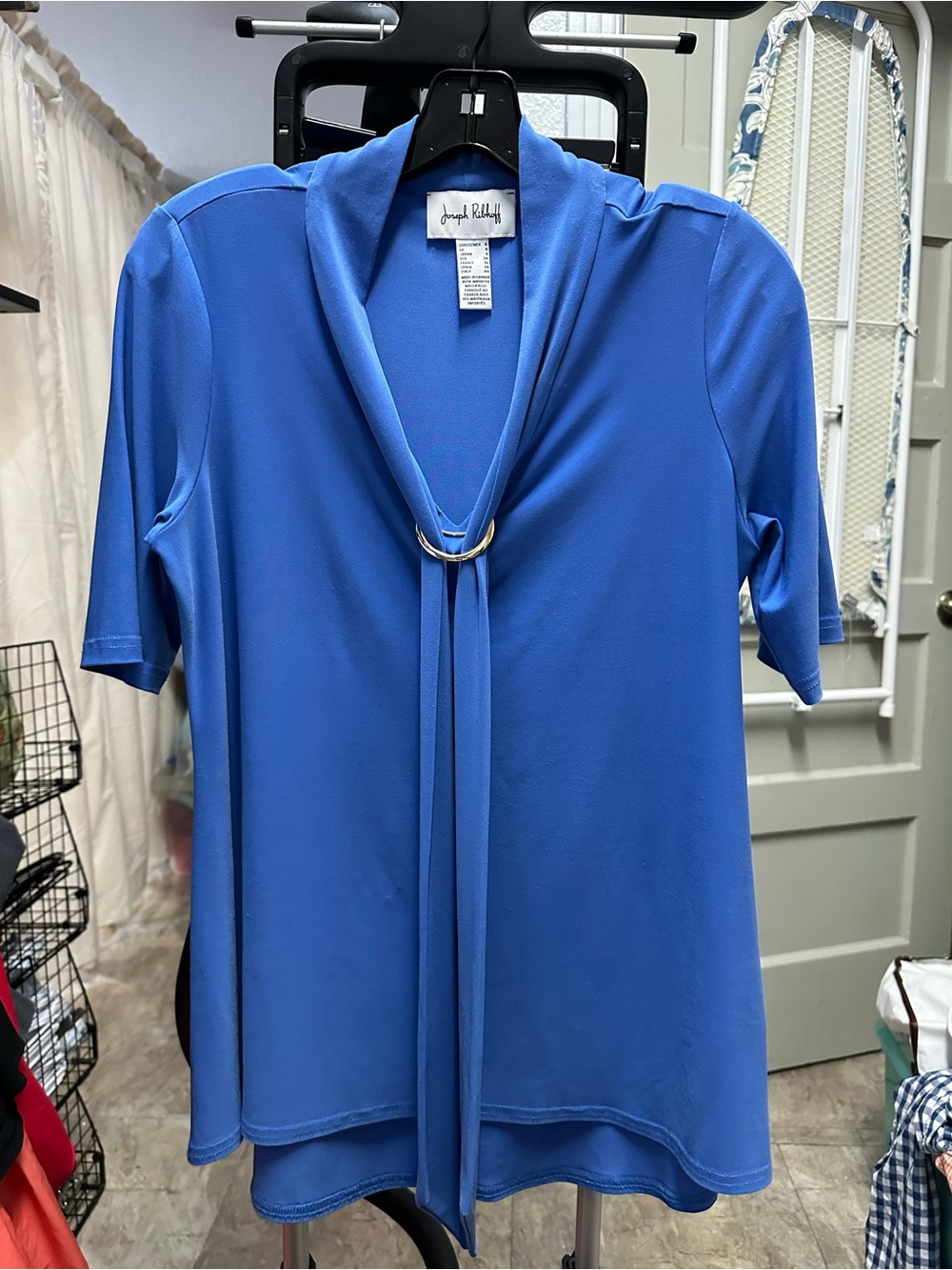 Joseph Ribkoff High-Low Top Style 221363 in an Aegean Sea blue shade